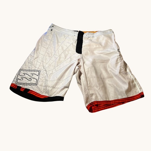 Billabong Rising Sun Board Shorts Mens XXL 42 44 Orange Black Y2K Surf - Picture 14 of 16